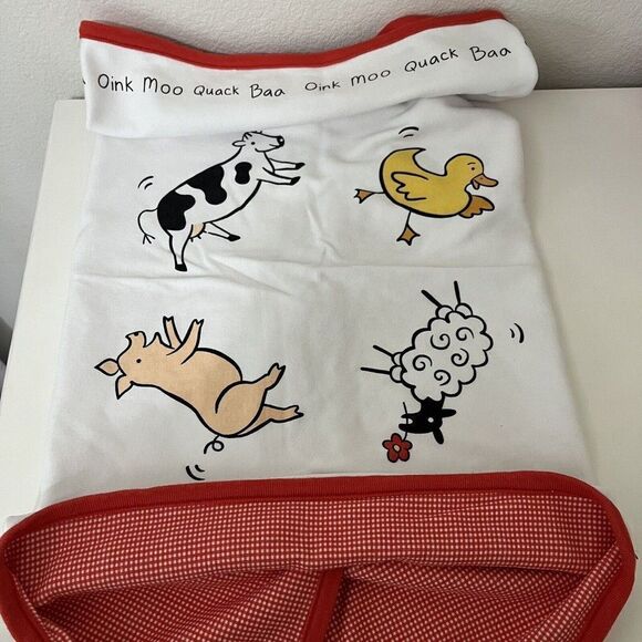 Vintage Jack Rabbit Creations Farm Animals Baby Blanket Cow Sheep Pig 1999 - Picture 1 of 10